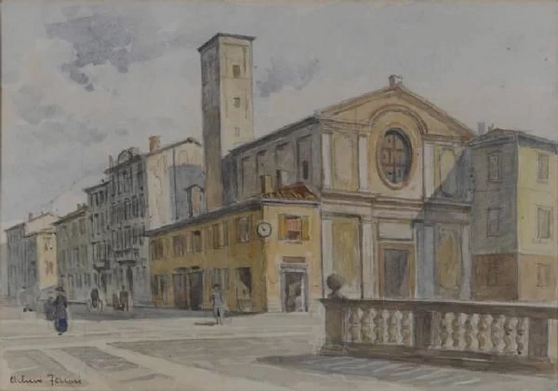 Chiesa e via S. Damiano, 1890 - 1910, Civiche Raccolte Storiche. Museo di Milano